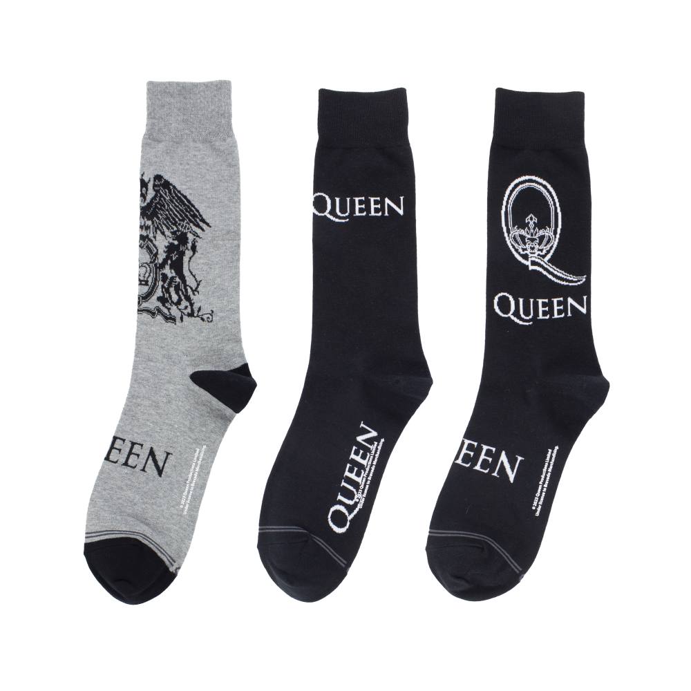 Queen - Gift Box 3Pk Sokken - Grijs/Zwart